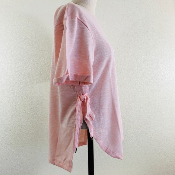 Blush Side Lace Up Short Sleeve Tee - Picture 4 of 7